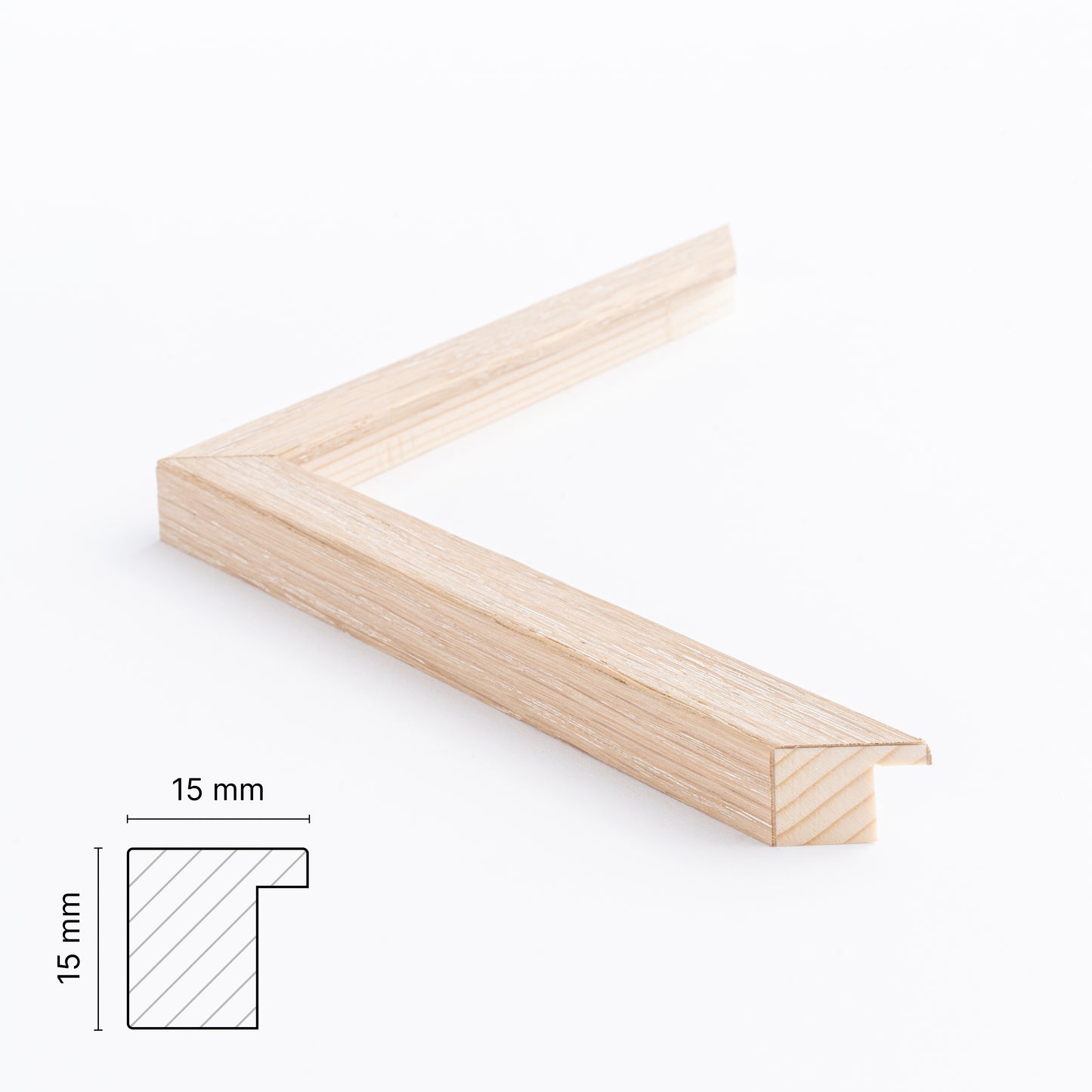 Moulding 107 (15x15), Whitewashed oak - veneer