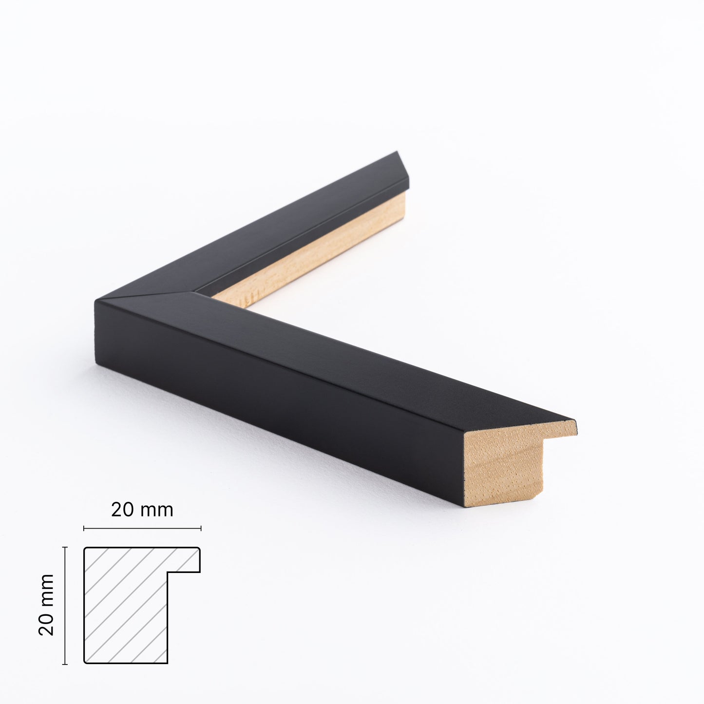 Moulding 113 (20x20), Black