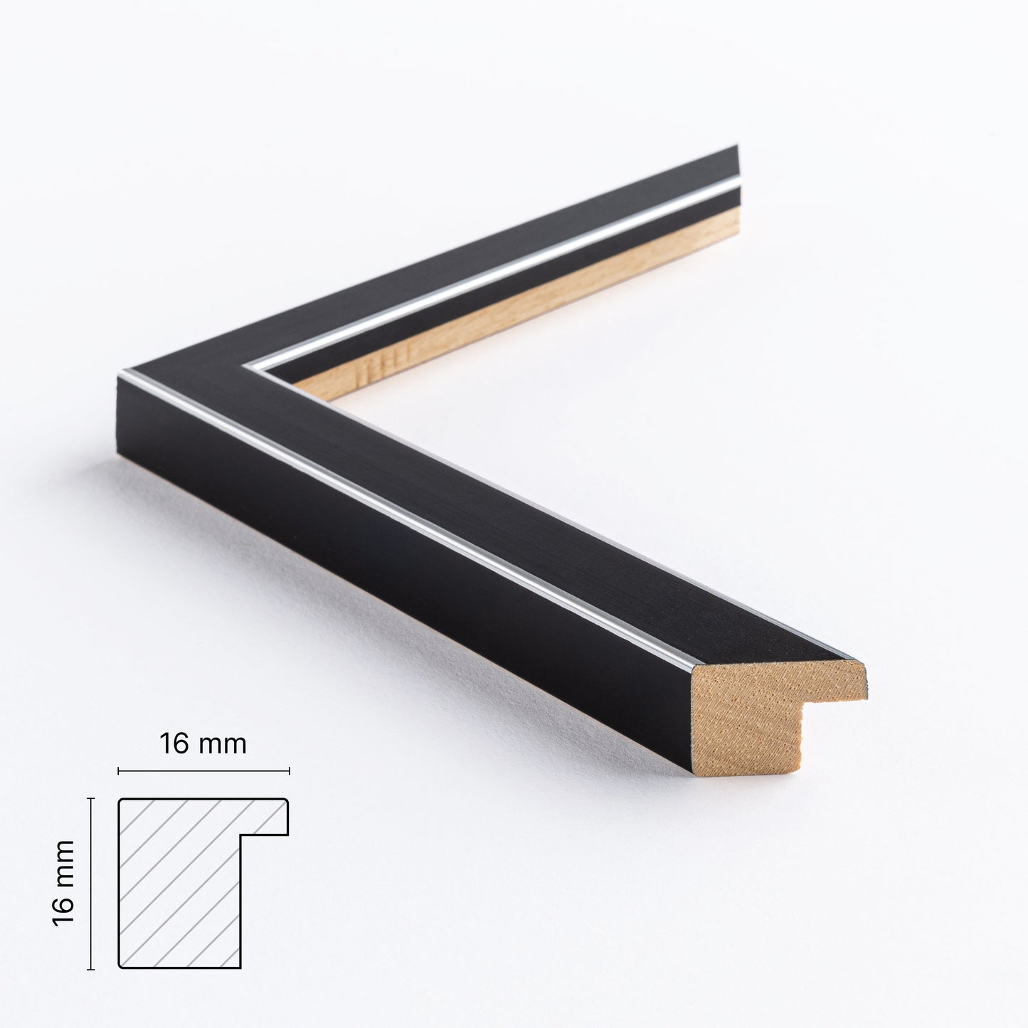 Moulding 111 (16x16), Black / Silver